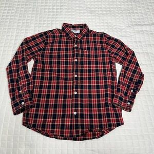 Old Navy Boys Red/Blue Plaid Button Down Shirt Size L